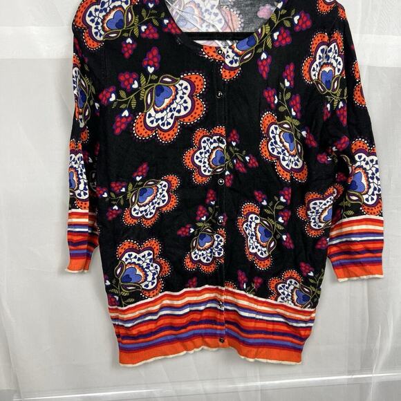 NWT Joseph A floral print button up cardigan office workwear Large relaxed - Picture 3 of 10